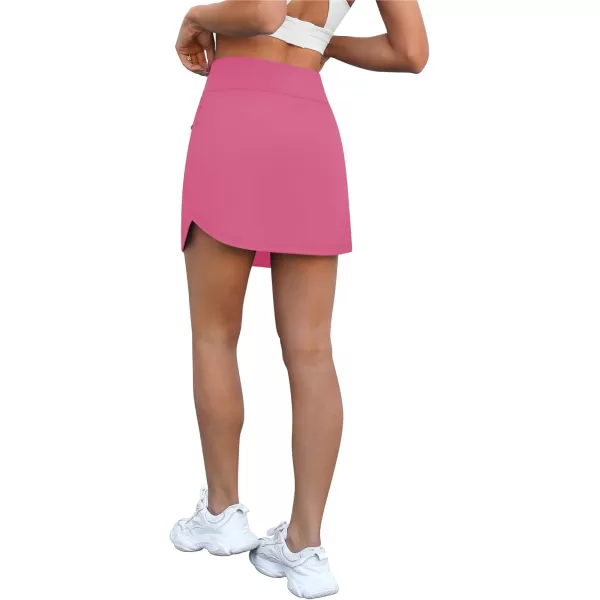 LouKeith Golf Skirts for Women Tennis Skirt with Zipper Pockets High Waisted Running Casual Athletic Skorts Builtin ShortsPink