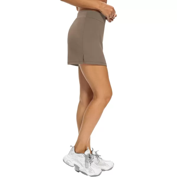 LouKeith Tennis Skirts for Women Golf Athletic Activewear Skorts Mini Summer Workout Running Shorts with PocketsBrown