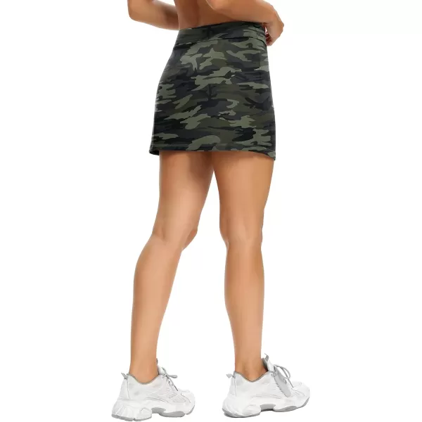 LouKeith Tennis Skirts for Women Golf Athletic Activewear Skorts Mini Summer Workout Running Shorts with PocketsCamo