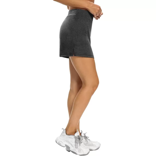 LouKeith Tennis Skirts for Women Golf Athletic Activewear Skorts Mini Summer Workout Running Shorts with PocketsDark Gray