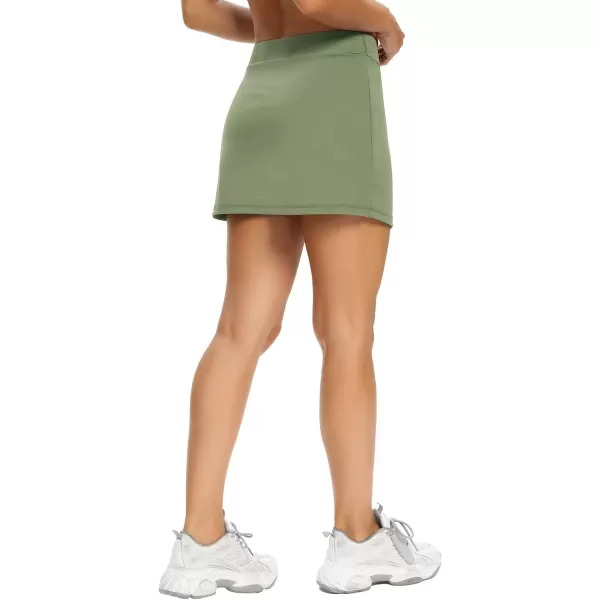 LouKeith Tennis Skirts for Women Golf Athletic Activewear Skorts Mini Summer Workout Running Shorts with PocketsGreen