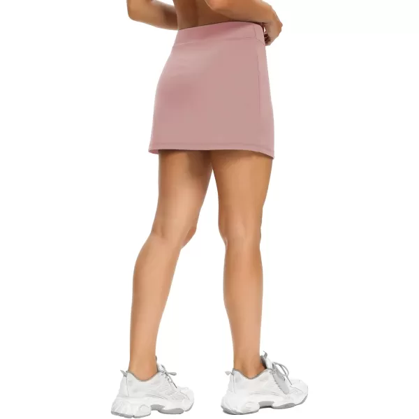 LouKeith Tennis Skirts for Women Golf Athletic Activewear Skorts Mini Summer Workout Running Shorts with PocketsLight Pink