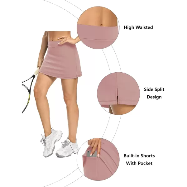 LouKeith Tennis Skirts for Women Golf Athletic Activewear Skorts Mini Summer Workout Running Shorts with PocketsLight Pink
