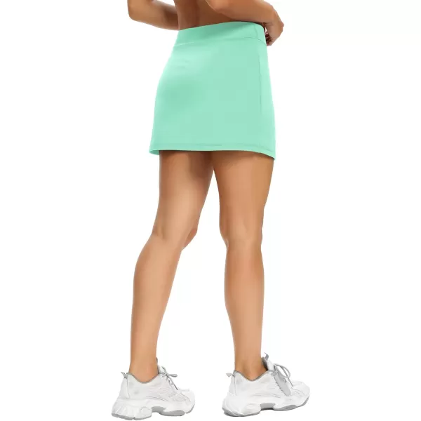 LouKeith Tennis Skirts for Women Golf Athletic Activewear Skorts Mini Summer Workout Running Shorts with PocketsMint Green