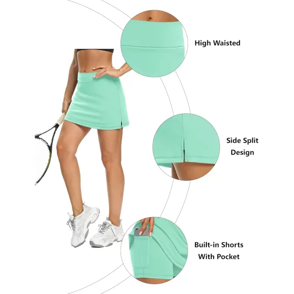 LouKeith Tennis Skirts for Women Golf Athletic Activewear Skorts Mini Summer Workout Running Shorts with PocketsMint Green