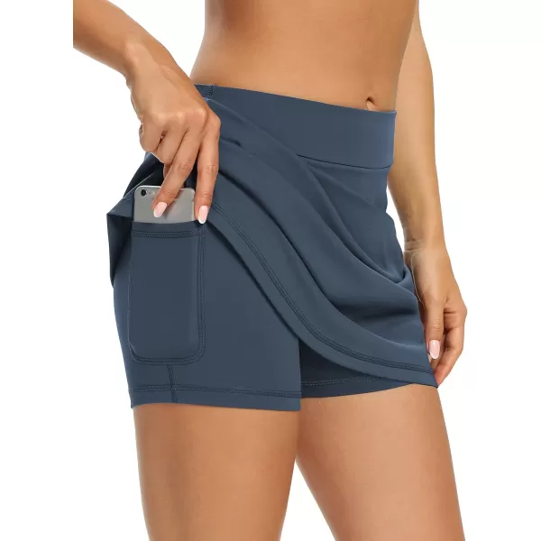 LouKeith Tennis Skirts for Women Golf Athletic Activewear Skorts Mini Summer Workout Running Shorts with PocketsNavy
