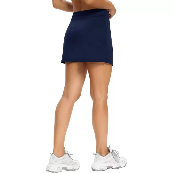 LouKeith Tennis Skirts for Women Golf Athletic Activewear Skorts Mini Summer Workout Running Shorts with PocketsNavy Blue