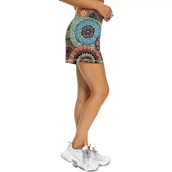LouKeith Tennis Skirts for Women Golf Athletic Activewear Skorts Mini Summer Workout Running Shorts with PocketsPattern 11bohemian Circle