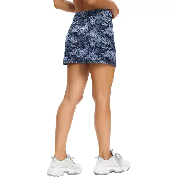 LouKeith Tennis Skirts for Women Golf Athletic Activewear Skorts Mini Summer Workout Running Shorts with PocketsPattern 12sapphire Print