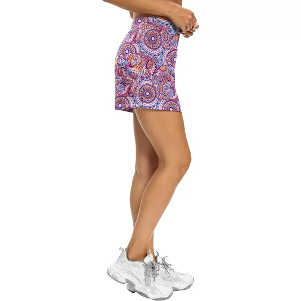 LouKeith Tennis Skirts for Women Golf Athletic Activewear Skorts Mini Summer Workout Running Shorts with PocketsPattern 9bohemian