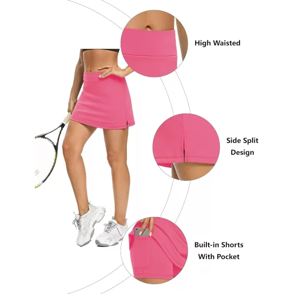 LouKeith Tennis Skirts for Women Golf Athletic Activewear Skorts Mini Summer Workout Running Shorts with PocketsPink