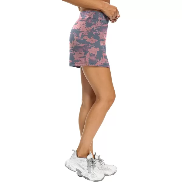 LouKeith Tennis Skirts for Women Golf Athletic Activewear Skorts Mini Summer Workout Running Shorts with PocketsPinktie Dye