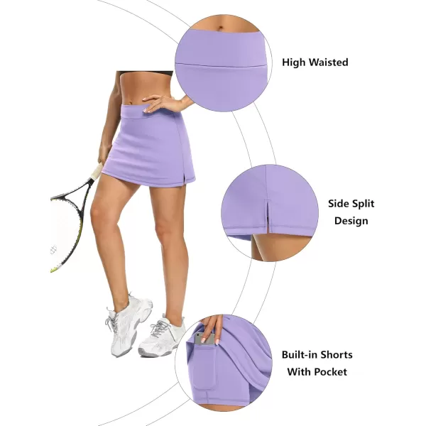 LouKeith Tennis Skirts for Women Golf Athletic Activewear Skorts Mini Summer Workout Running Shorts with PocketsPurple