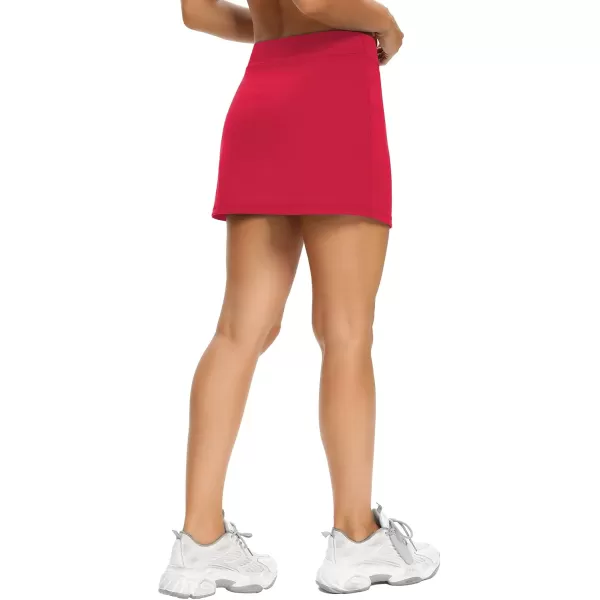LouKeith Tennis Skirts for Women Golf Athletic Activewear Skorts Mini Summer Workout Running Shorts with PocketsRed