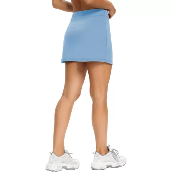 LouKeith Tennis Skirts for Women Golf Athletic Activewear Skorts Mini Summer Workout Running Shorts with PocketsSky Blue