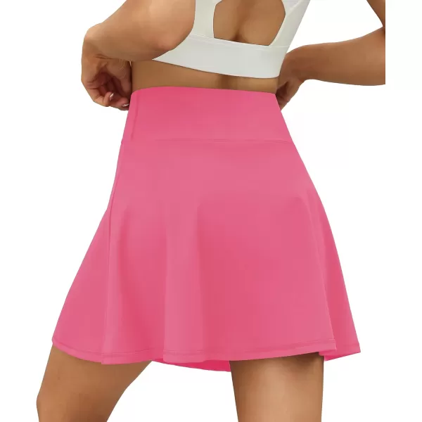 LouKeith Tennis Skirts for Women Pleated Crossover High Waisted Athletic Workout Golf Skorts Skirts with Shorts Pocket4pink