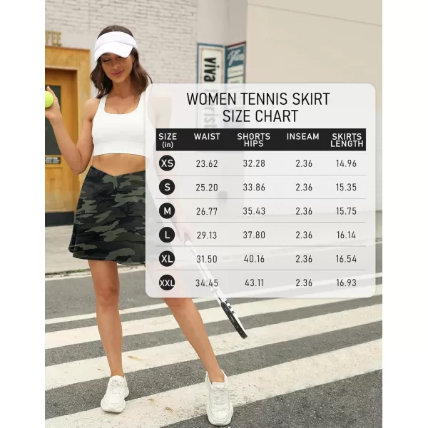 LouKeith Tennis Skirts for Women Pleated Crossover High Waisted Athletic Workout Golf Skorts Skirts with Shorts Pocket5camo