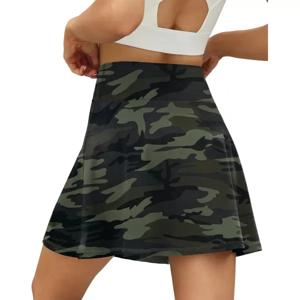 LouKeith Tennis Skirts for Women Pleated Crossover High Waisted Athletic Workout Golf Skorts Skirts with Shorts Pocket5camo