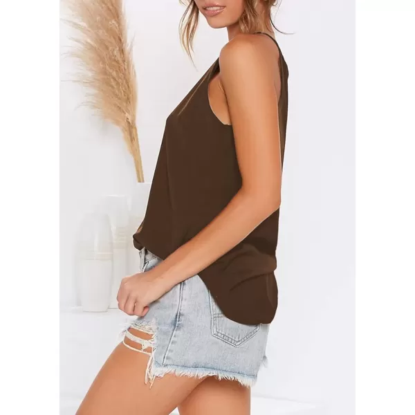 LouKeith Womens Tops Sleeveless Halter Racerback Summer Basic Tee Shirts Cami Tank Tops Beach BlousesChocolate