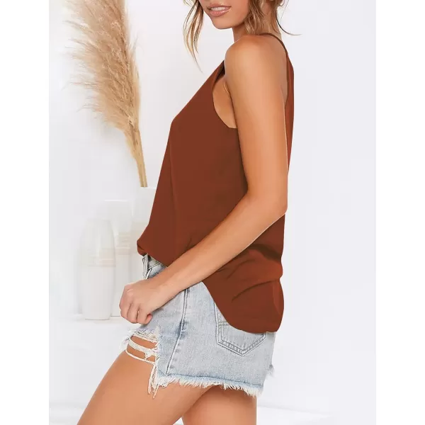 LouKeith Womens Tops Sleeveless Halter Racerback Summer Basic Tee Shirts Cami Tank Tops Beach BlousesLight Brown