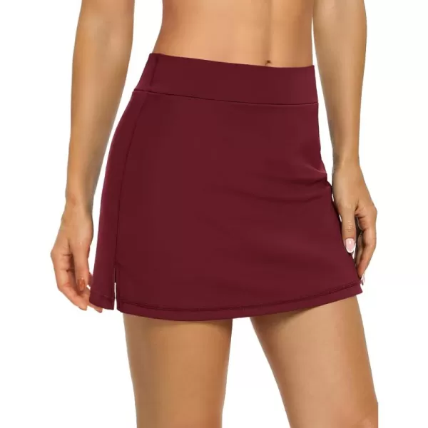 LouKeith Tennis Skirts for Women Golf Athletic Activewear Skorts Mini Summer Workout Running Shorts with PocketsBurgundy