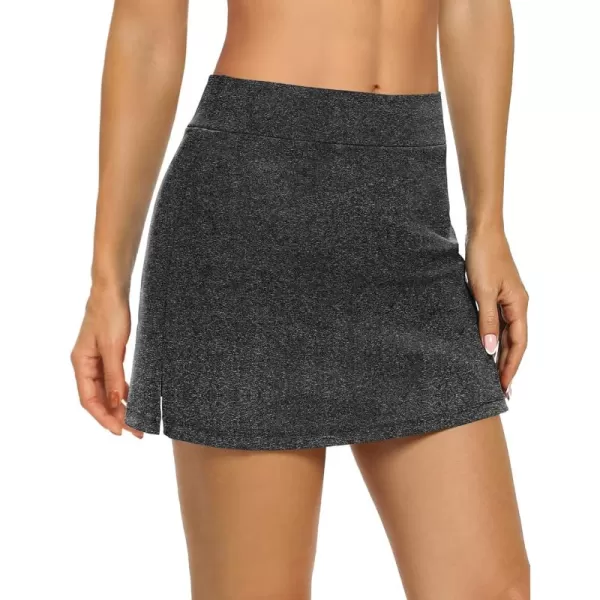 LouKeith Tennis Skirts for Women Golf Athletic Activewear Skorts Mini Summer Workout Running Shorts with PocketsDark Gray