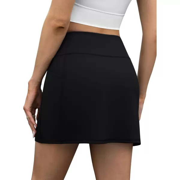 LouKeith Tennis Skirt with Shorts High Waisted Golf Skirts Dressy Casual Workout Athletic Skorts for Women with 4 PocketsBlack