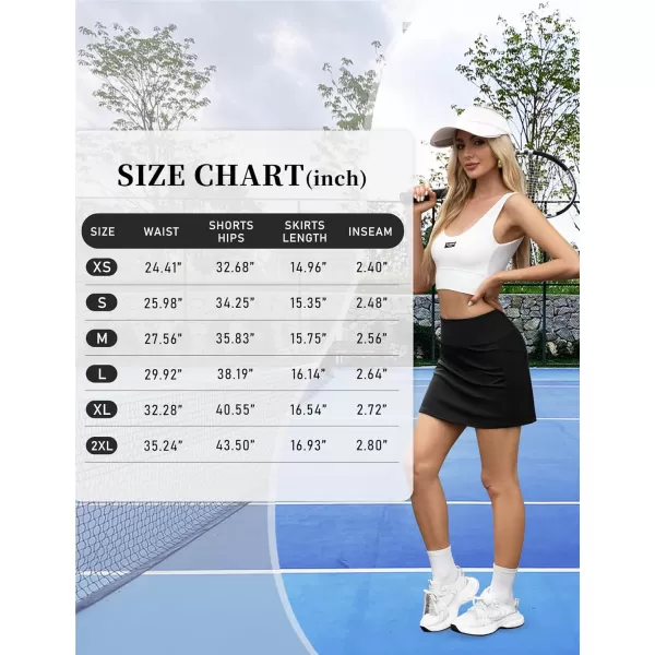 LouKeith Tennis Skirt with Shorts High Waisted Golf Skirts Dressy Casual Workout Athletic Skorts for Women with 4 PocketsBlack