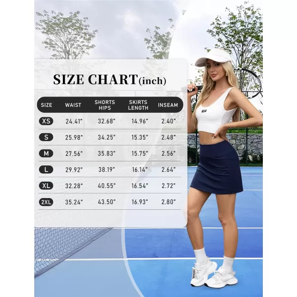LouKeith Tennis Skirt with Shorts High Waisted Golf Skirts Dressy Casual Workout Athletic Skorts for Women with 4 PocketsNavy