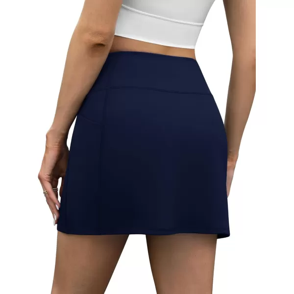 LouKeith Tennis Skirt with Shorts High Waisted Golf Skirts Dressy Casual Workout Athletic Skorts for Women with 4 PocketsNavy