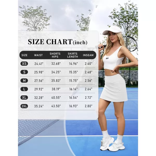 LouKeith Tennis Skirt with Shorts High Waisted Golf Skirts Dressy Casual Workout Athletic Skorts for Women with 4 PocketsWhite