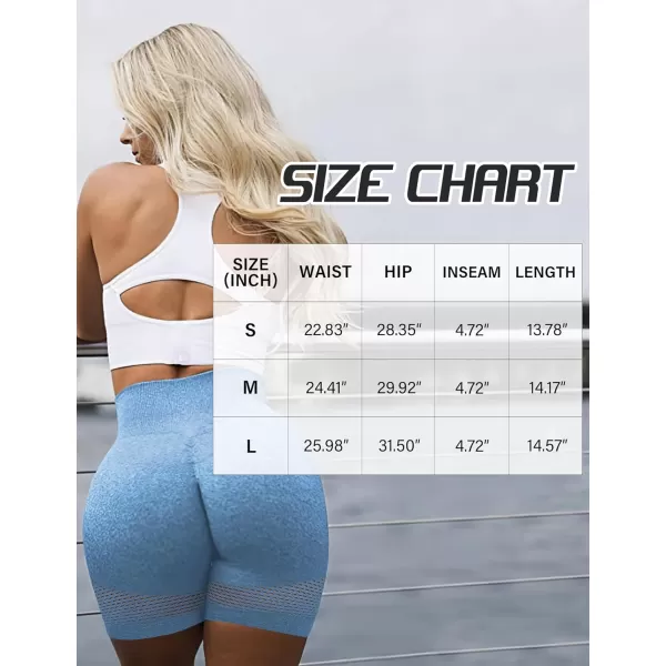 LouKeith Womens Workout Shorts Butt Lifting Gym Shorts High Waisted Seamless Yoga Biker Running Athletic ShortsBlue