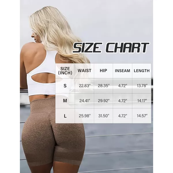LouKeith Womens Workout Shorts Butt Lifting Gym Shorts High Waisted Seamless Yoga Biker Running Athletic ShortsBrown
