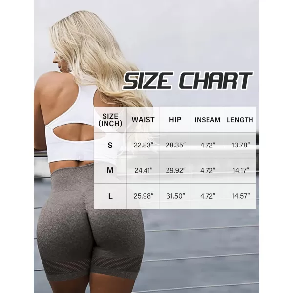 LouKeith Womens Workout Shorts Butt Lifting Gym Shorts High Waisted Seamless Yoga Biker Running Athletic ShortsCoffee Grey