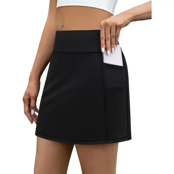 LouKeith Tennis Skirt with Shorts High Waisted Golf Skirts Dressy Casual Workout Athletic Skorts for Women with 4 PocketsBlack