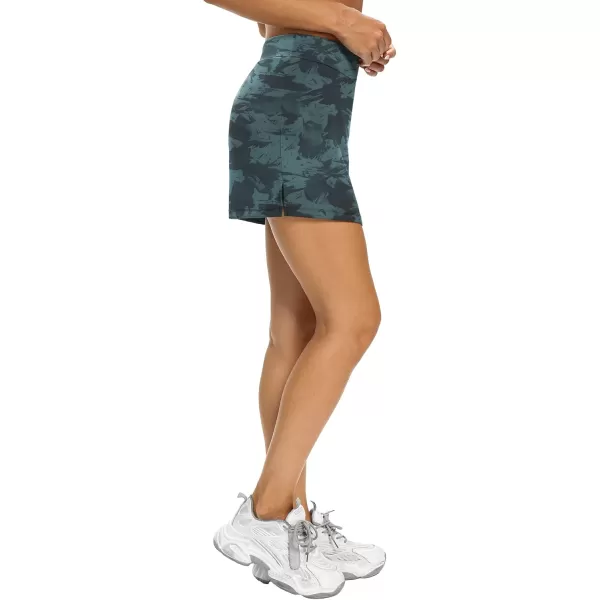 LouKeith Tennis Skirts for Women High Waisted Athletic Active Golf Skorts Mini Workout Running Skirts with Shorts Pockets Navy Print M