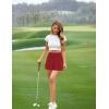 imageLouKeith Womens Tennis Skirt High Waisted Pleated Golf Skirts Mini Casual Workout Athletic Skorts with PocketsRed
