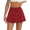 imageLouKeith Womens Tennis Skirt High Waisted Pleated Golf Skirts Mini Casual Workout Athletic Skorts with PocketsRed