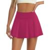 imageLouKeith Womens Tennis Skirt High Waisted Pleated Golf Skirts Mini Casual Workout Athletic Skorts with PocketsRose Red