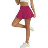 imageLouKeith Womens Tennis Skirt High Waisted Pleated Golf Skirts Mini Casual Workout Athletic Skorts with PocketsRose Red