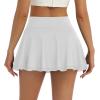 imageLouKeith Womens Tennis Skirt High Waisted Pleated Golf Skirts Mini Casual Workout Athletic Skorts with PocketsWhite