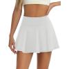 imageLouKeith Womens Tennis Skirt High Waisted Pleated Golf Skirts Mini Casual Workout Athletic Skorts with PocketsWhite