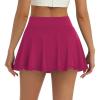 imageLouKeith Womens Tennis Skirt High Waisted Pleated Golf Skirts Mini Casual Workout Athletic Skorts with PocketsRose Red