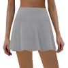 imageLouKeith Womens Tennis Skirt High Waisted Athletic Skorts Running Casual Pickle Ball Golf Skirts with PocketsLight Gray