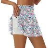 imageLouKeith Womens Tennis Skirt High Waisted Athletic Skorts Running Casual Pickle Ball Golf Skirts with PocketsPattern 1boho Flowers