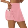 imageLouKeith Womens Tennis Skirt High Waisted Athletic Skorts Running Casual Pickle Ball Golf Skirts with PocketsPink