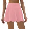 imageLouKeith Womens Tennis Skirt High Waisted Athletic Skorts Running Casual Pickle Ball Golf Skirts with PocketsPink