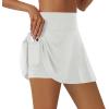 imageLouKeith Womens Tennis Skirt High Waisted Athletic Skorts Running Casual Pickle Ball Golf Skirts with PocketsWhite