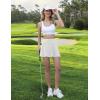 imageLouKeith Womens Tennis Skirt High Waisted Athletic Skorts Running Casual Pickle Ball Golf Skirts with PocketsWhite