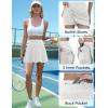 imageLouKeith Womens Tennis Skirt High Waisted Athletic Skorts Running Casual Pickle Ball Golf Skirts with PocketsWhite